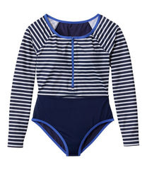 L.L.Bean New | Women's Coastal Essentials Swimwear, Long-Sleeve Tanksuit Print