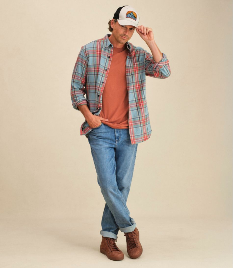 L.L.Bean | Men's Scotch Plaid Flannel Shirt, Slightly Fitted