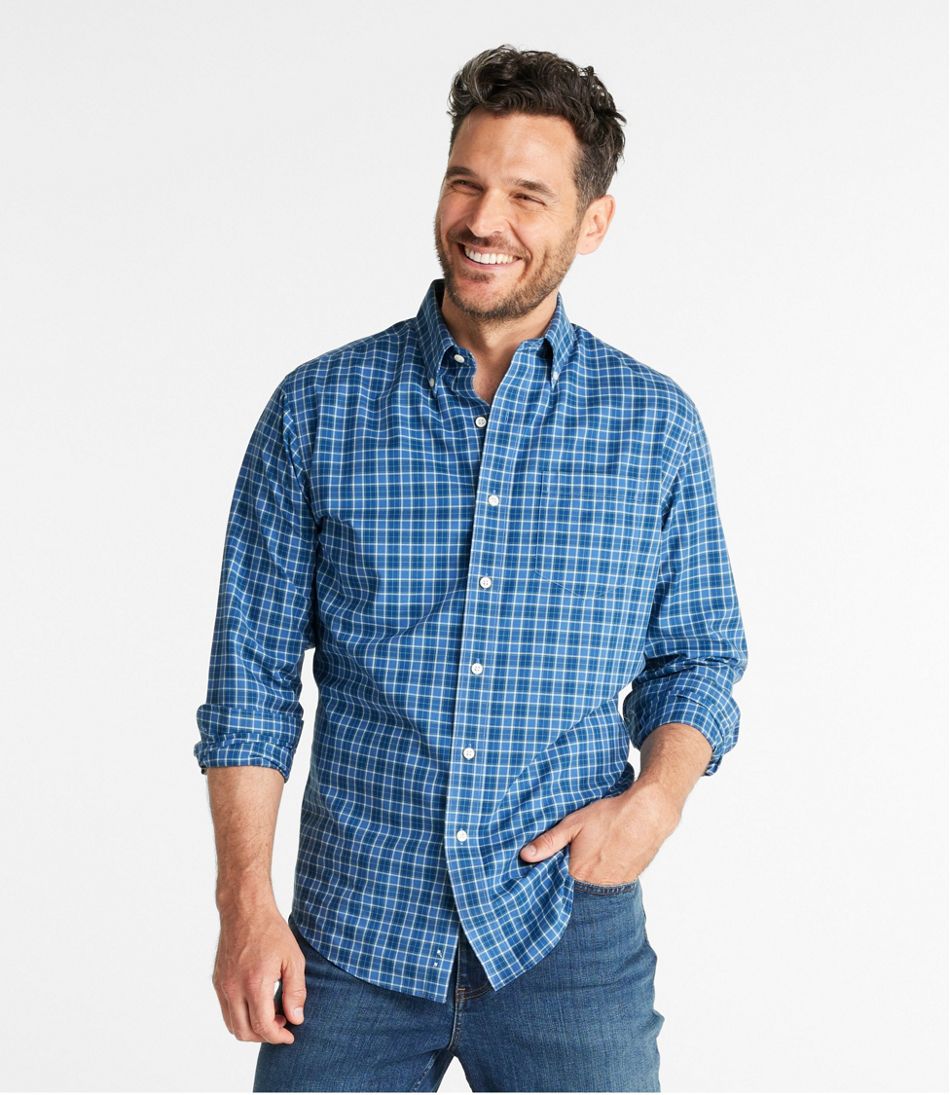 L.L.Bean Outlet | Men's Wrinkle-Free Kennebunk Sport Shirt, Slightly Fitted Check