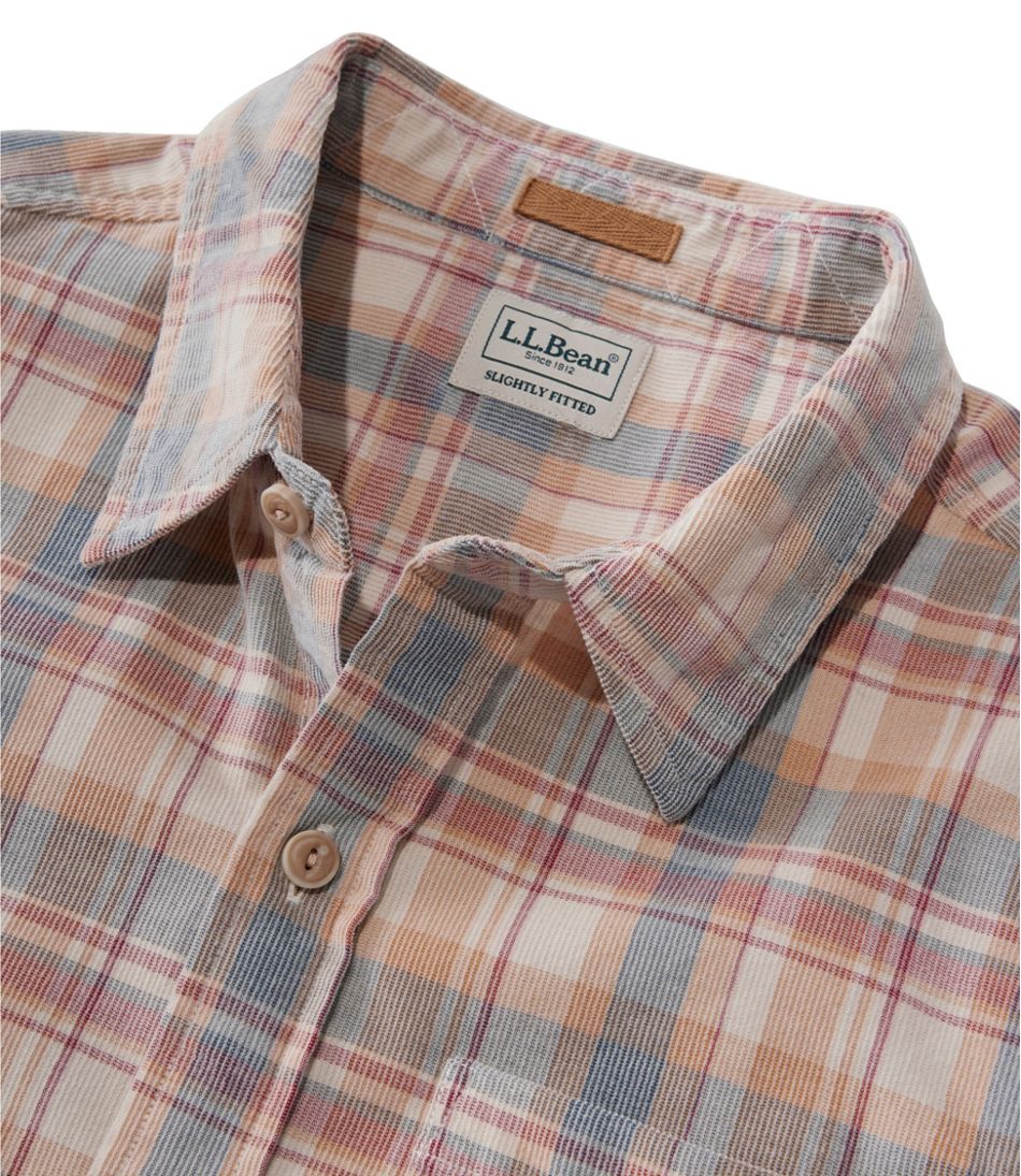L.L.Bean For Sale | Men's Sunwashed Corduroy Shirt, Slightly Fitted Untucked Fit, Plaid