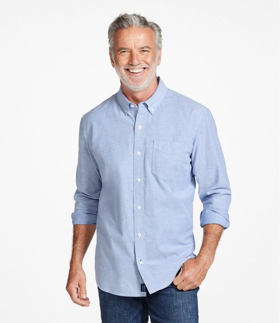 L.L.Bean New | Men's Comfort Stretch® Oxford Shirt, Traditional Untucked Fit
