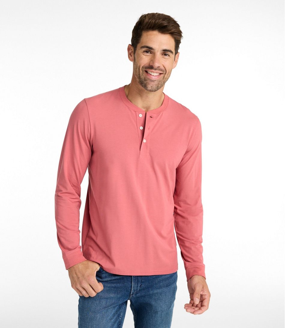 L.L.Bean US | Men's Comfort Stretch Performance® Pima Tee, Long-Sleeve Henley