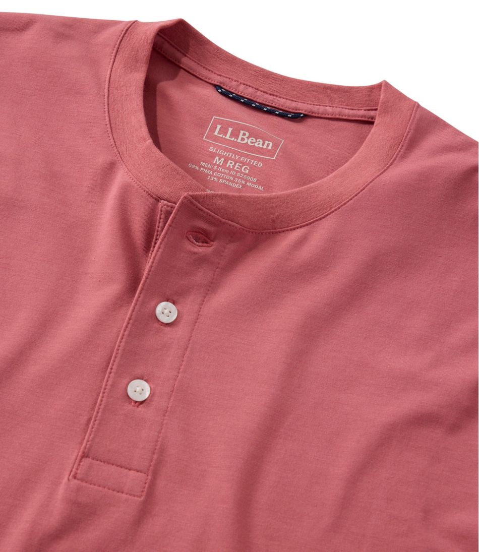 L.L.Bean US | Men's Comfort Stretch Performance® Pima Tee, Long-Sleeve Henley