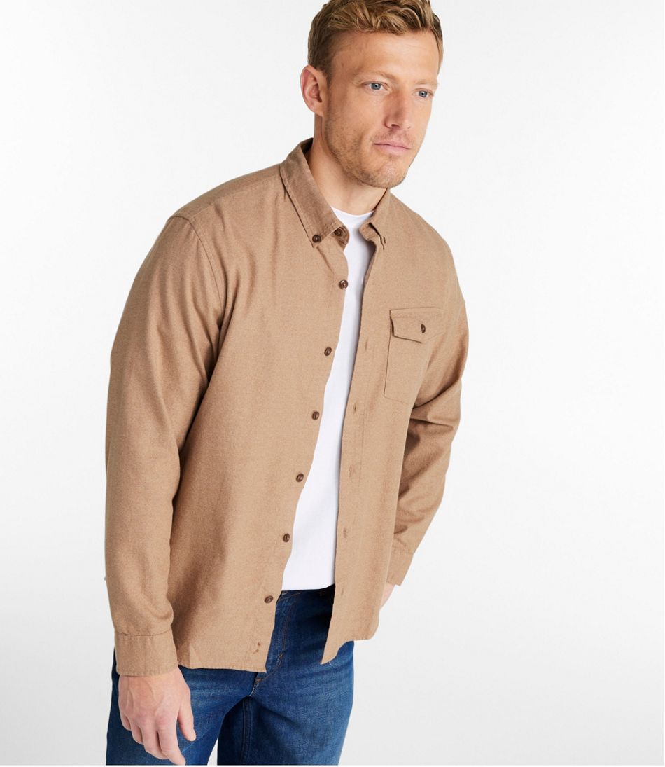L.L.Bean Discount | Men's Brushed Jaspé Twill Shirt, Traditional Untucked Fit