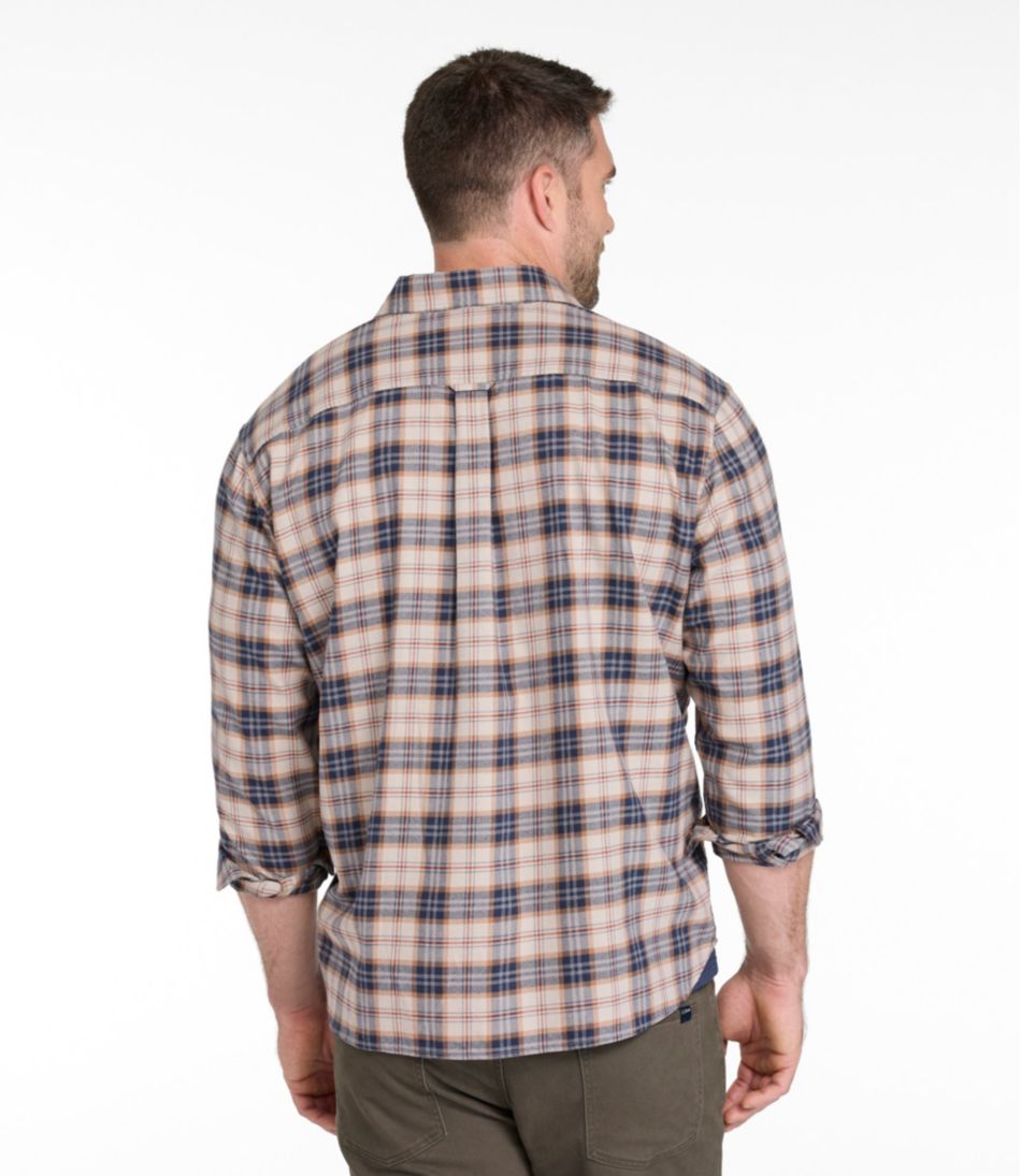 L.L.Bean On Sale | Men's Brushed Jaspé Twill Shirt, Plaid, Traditional Untucked Fit