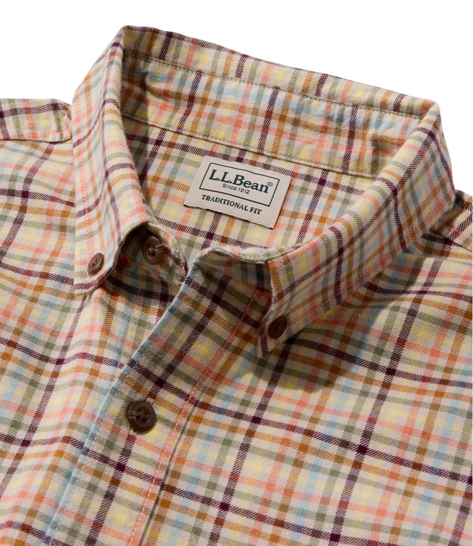 L.L.Bean On Sale | Men's Brushed Jaspé Twill Shirt, Plaid, Traditional Untucked Fit