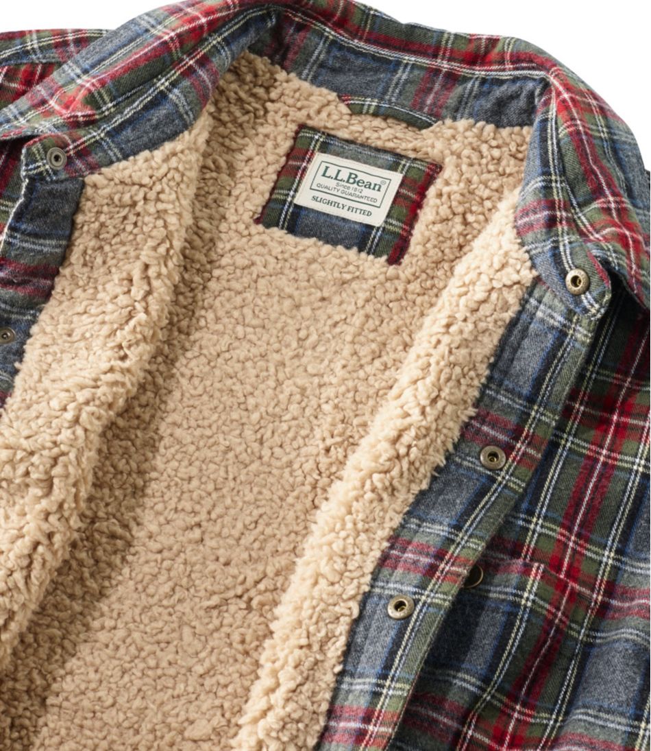L.L.Bean New | Men's Sherpa-Lined Scotch Plaid Shirt, Slightly Fitted