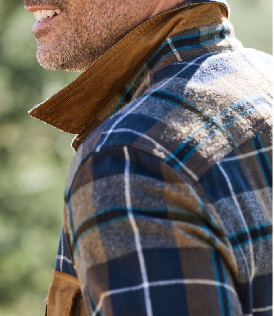L.L.Bean Discount | Men's Scotch Plaid Flannel Shirt, Snap-Front, Slightly Fitted Untucked Fit