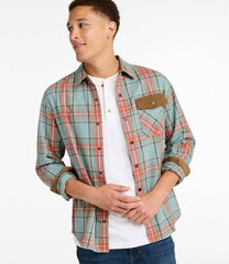 L.L.Bean Discount | Men's Scotch Plaid Flannel Shirt, Snap-Front, Slightly Fitted Untucked Fit