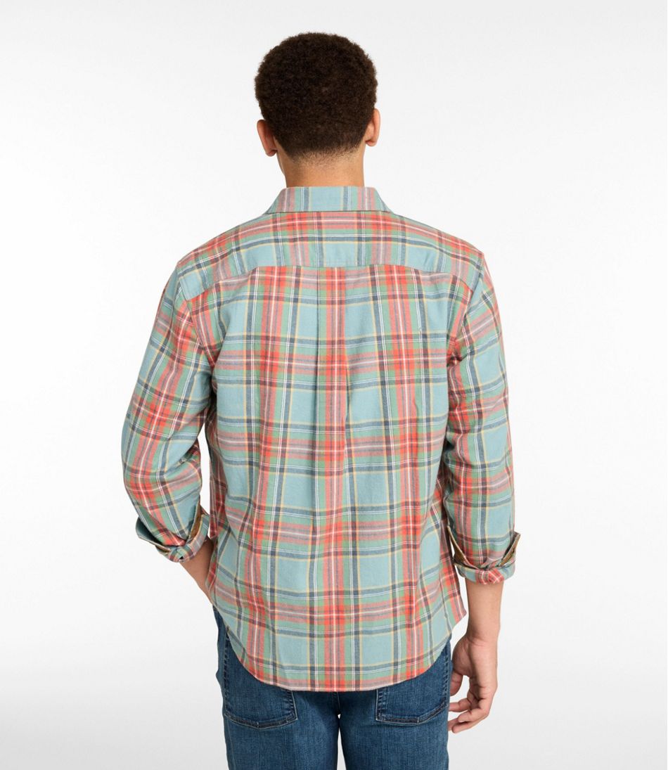 L.L.Bean Discount | Men's Scotch Plaid Flannel Shirt, Snap-Front, Slightly Fitted Untucked Fit