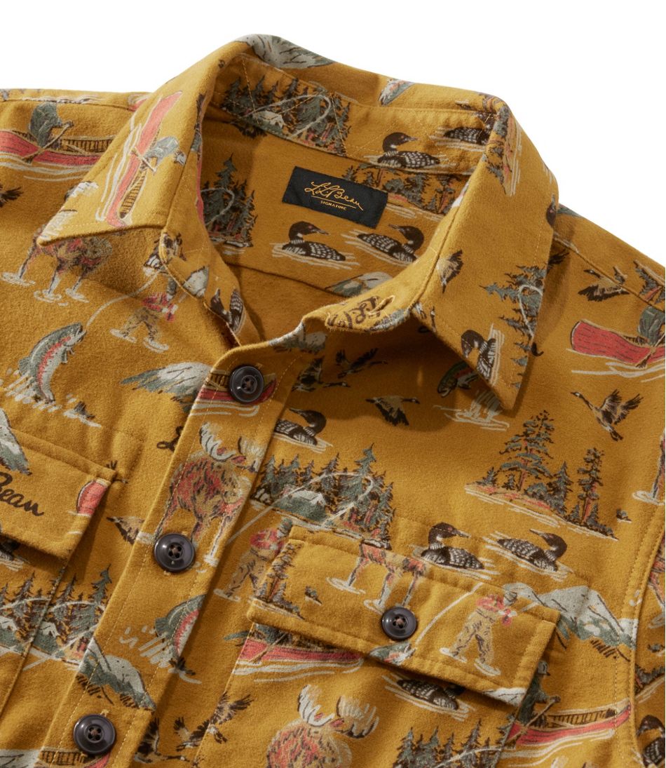 L.L.Bean New | Men's Signature 1933 Chamois Cloth Shirt, Slim Fit, Pattern