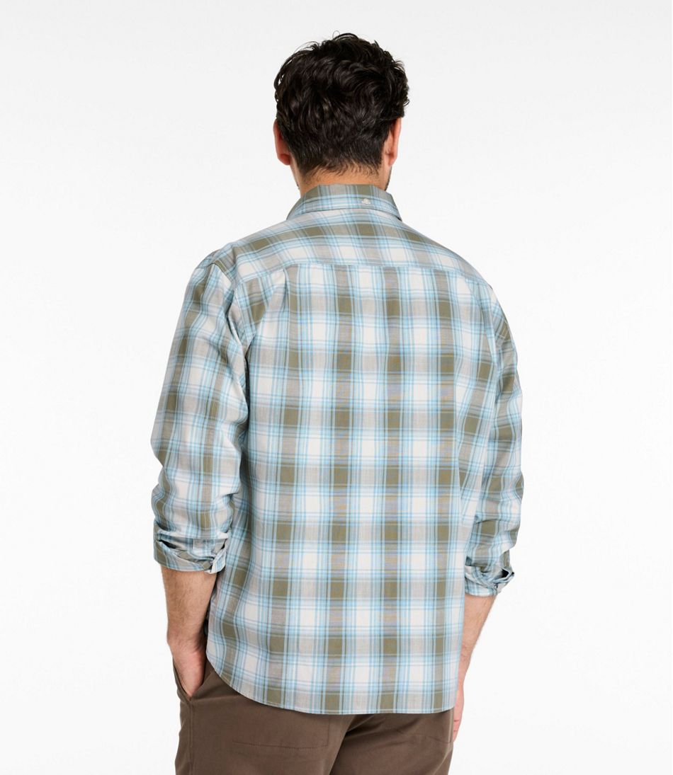 L.L.Bean US | Men's Comfort Stretch® Chambray Shirt, Traditional Untucked Fit, Long-Sleeve, Print