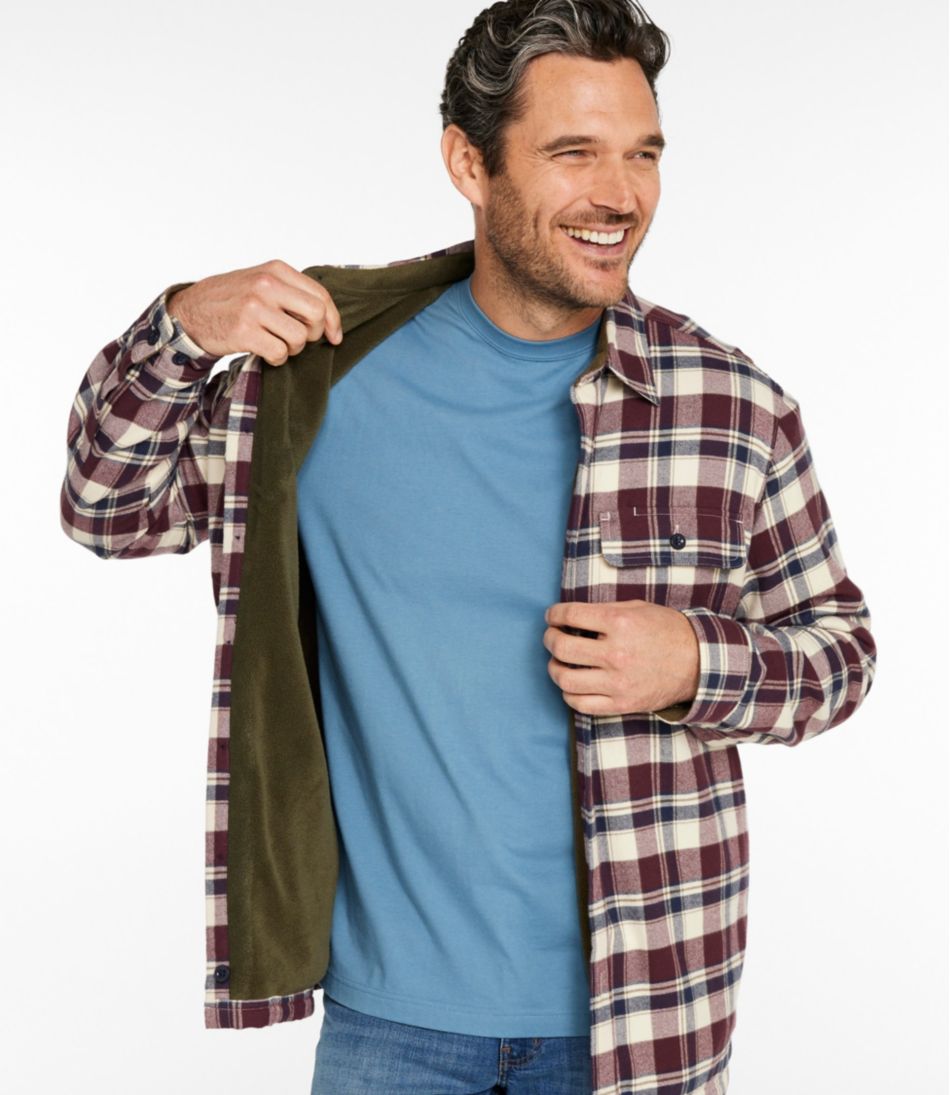 L.L.Bean Online | Men's Fleece-Lined Flannel Shirt, Traditional Fit