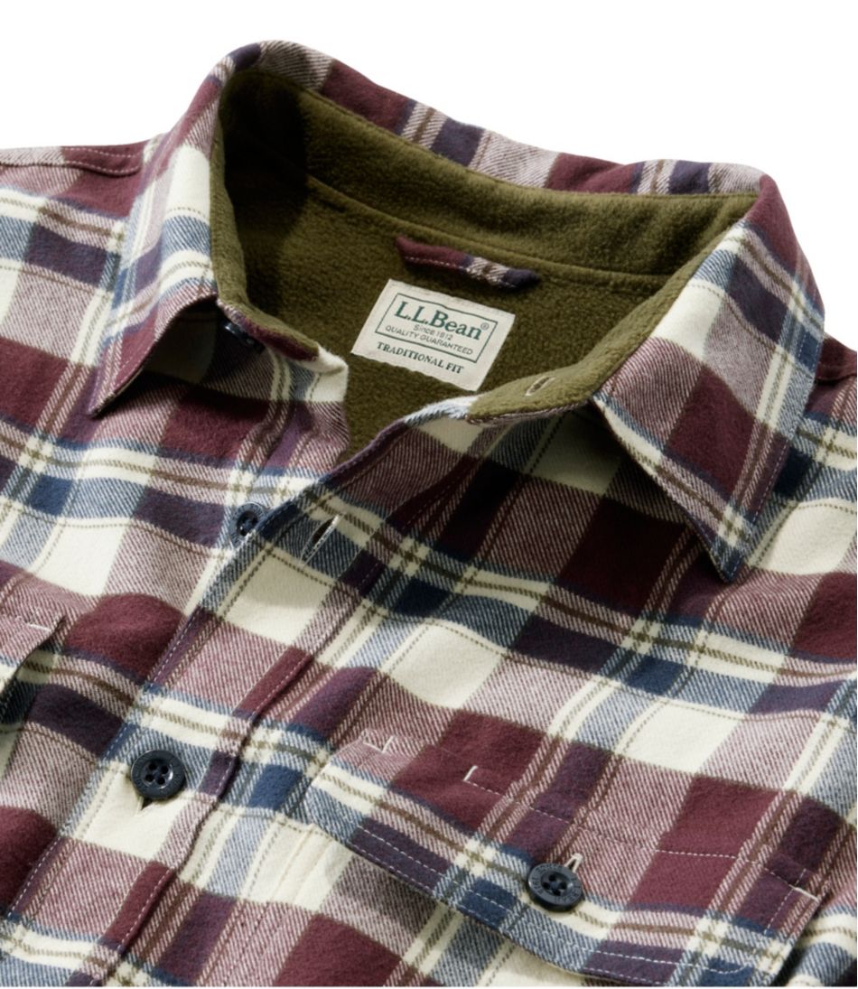L.L.Bean Online | Men's Fleece-Lined Flannel Shirt, Traditional Fit