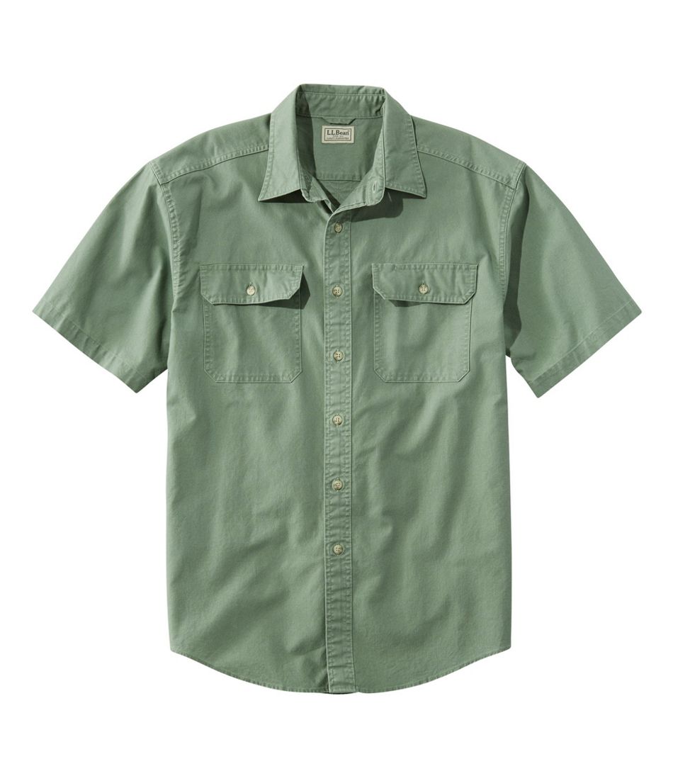 L.L.Bean Outlet | Men's Sunwashed Canvas Shirt, Traditional Fit Short-Sleeve