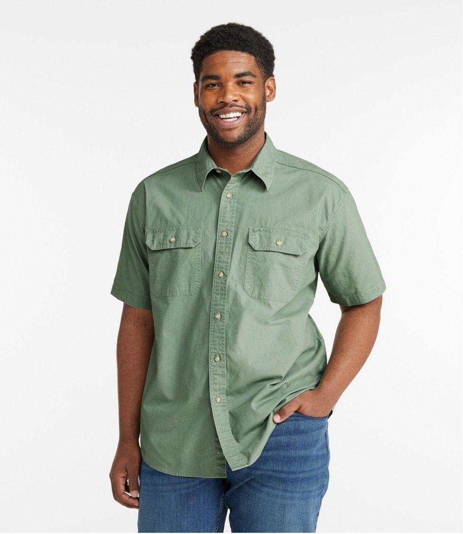 L.L.Bean Outlet | Men's Sunwashed Canvas Shirt, Traditional Fit Short-Sleeve