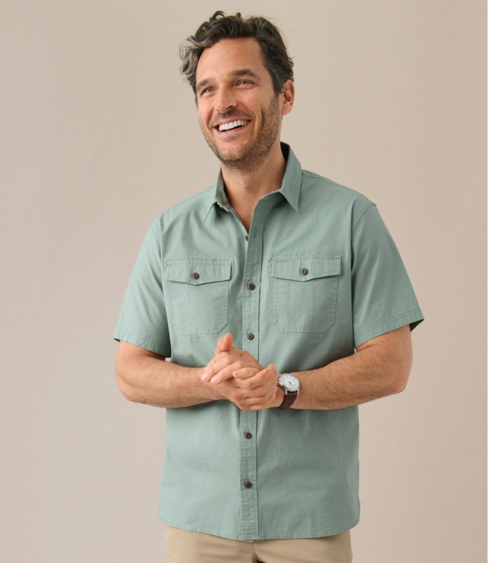 L.L.Bean Sale | Men's Riverton Ripstop Shirt, Short-Sleeve, Traditional Untucked Fit