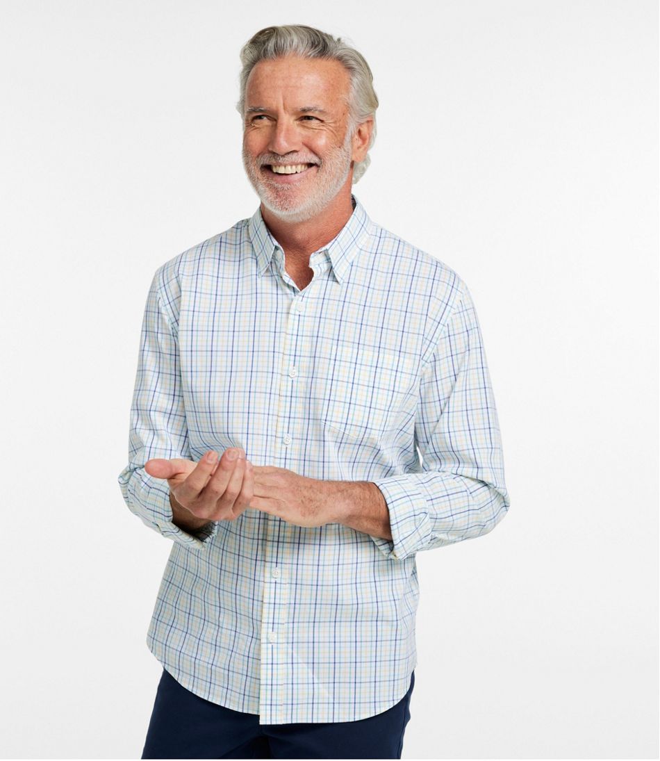 L.L.Bean Online | Men's Comfort Stretch Performance® Shirt, Long-Sleeve, Slightly Fitted Untucked Fit, Plaid
