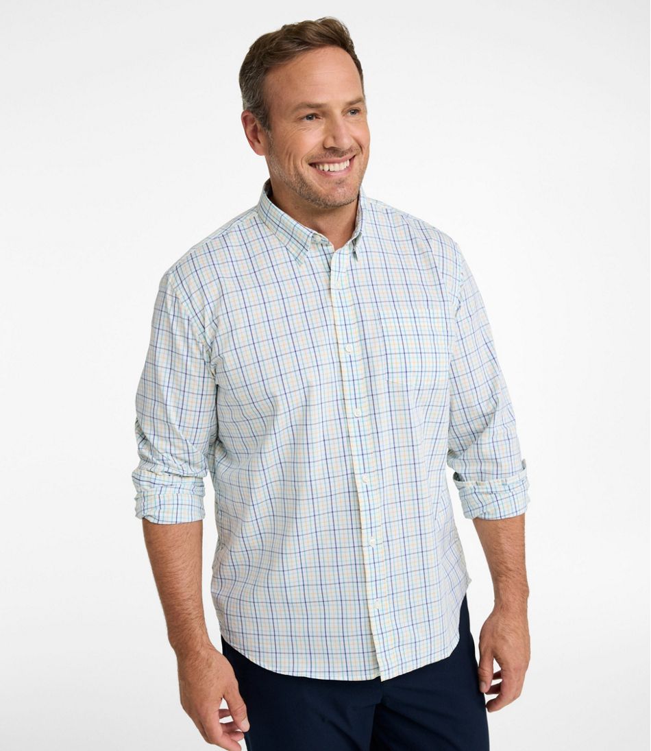 L.L.Bean Online | Men's Comfort Stretch Performance® Shirt, Long-Sleeve, Slightly Fitted Untucked Fit, Plaid