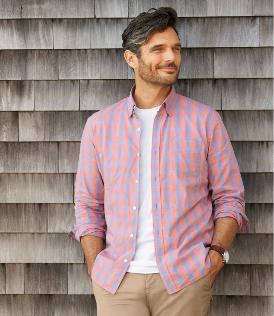 L.L.Bean Online | Men's Comfort Stretch Performance® Shirt, Long-Sleeve, Slightly Fitted Untucked Fit, Plaid