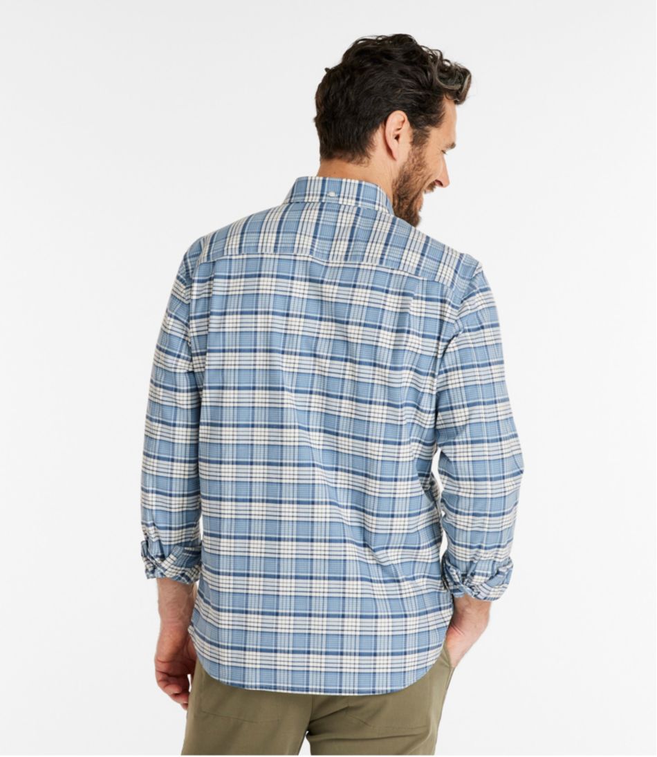 L.L.Bean US | Men's Comfort Stretch® Oxford Shirt, Slightly Fitted Untucked Fit, Plaid