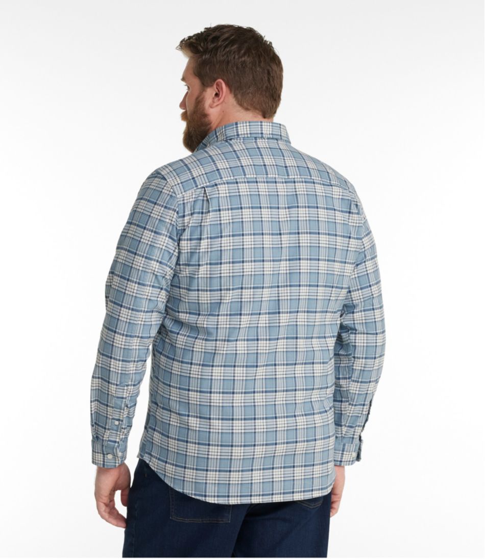 L.L.Bean US | Men's Comfort Stretch® Oxford Shirt, Slightly Fitted Untucked Fit, Plaid