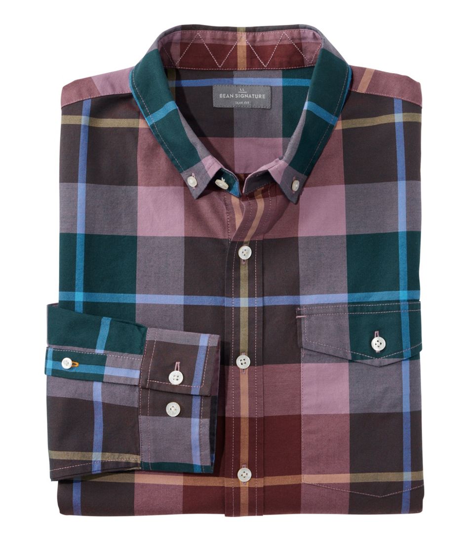 L.L.Bean Discount | Men's Signature Premium Pima Cotton Oxford Shirt, Long-Sleeve