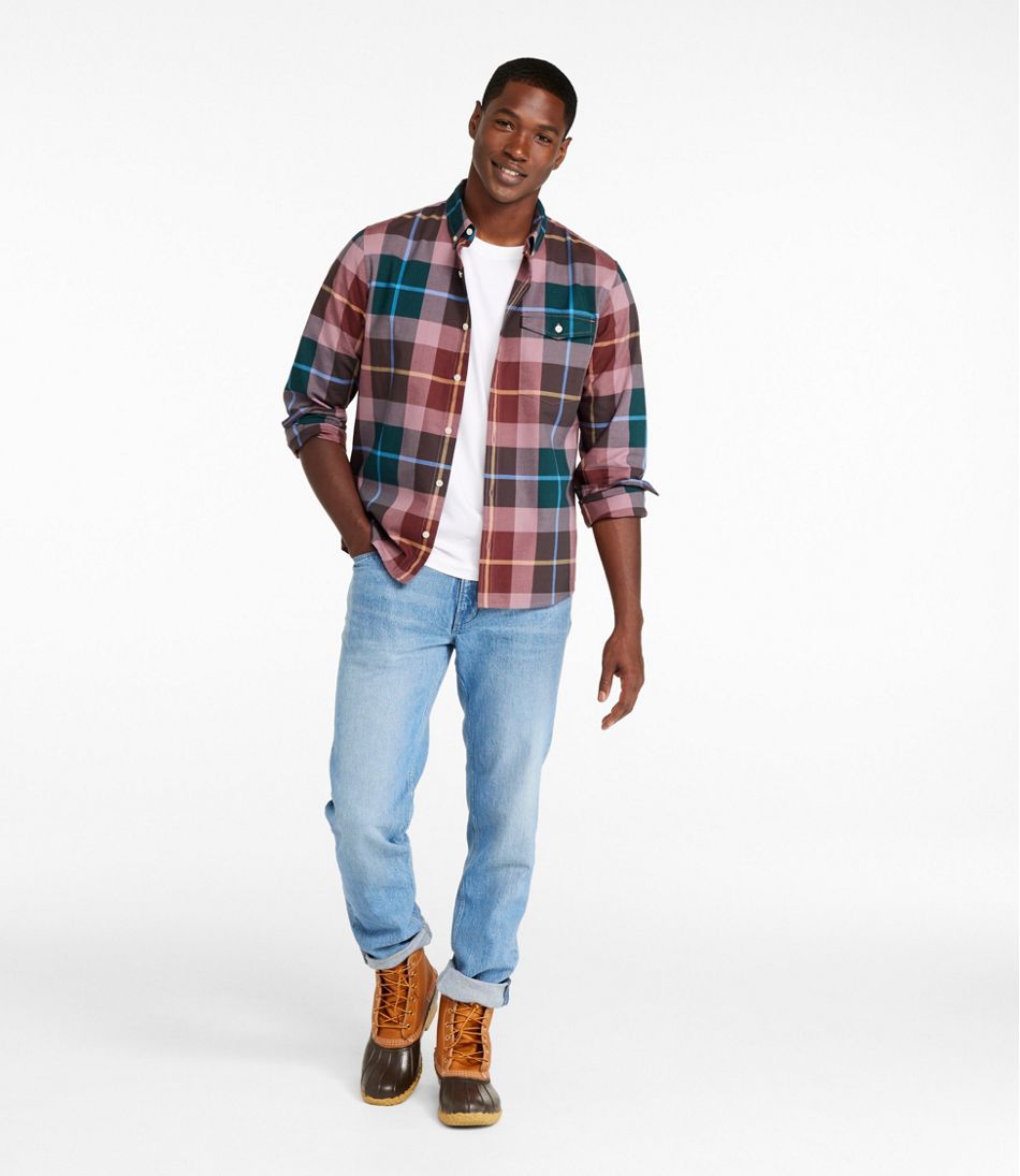 L.L.Bean Discount | Men's Signature Premium Pima Cotton Oxford Shirt, Long-Sleeve