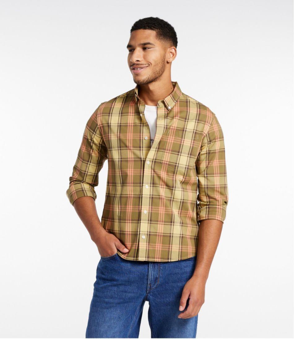 L.L.Bean Outlet | Men's Signature Stretch Poplin Shirt, Long-Sleeve, Slim Fit
