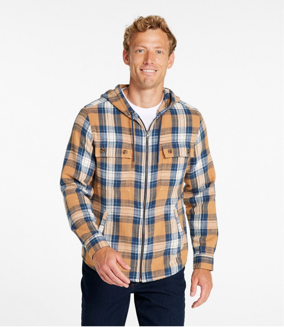 L.L.Bean Sale | Men's 1912 Field Flannel Shirt, Hooded, Slightly Fitted Untucked Fit, Plaid
