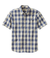 L.L.Bean On Sale | Men's Comfort Stretch® Chambray Shirt, Traditional Untucked Fit, Short-Sleeve, Plaid
