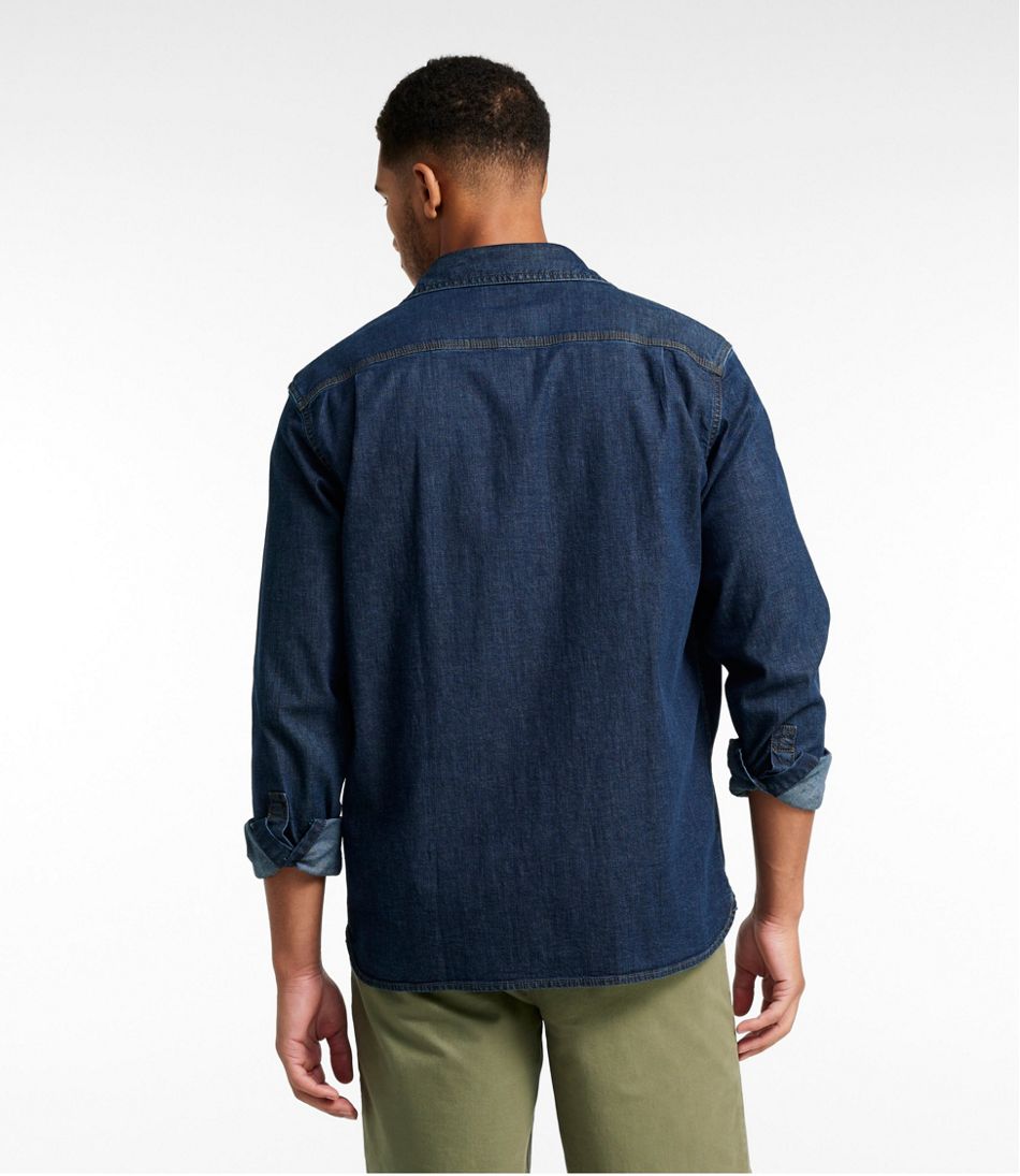L.L.Bean | Men's BeanFlex® Denim Shirt, Traditional Untucked Fit
