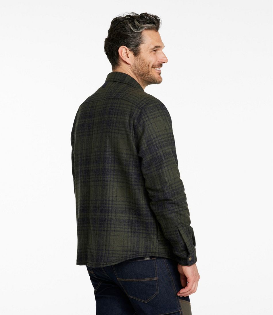 L.L.Bean Online | Men's Maine Guide Lightweight Lined Wool Field Shirt, Plaid