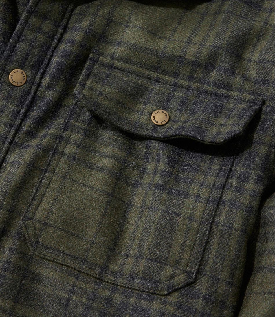 L.L.Bean Online | Men's Maine Guide Lightweight Lined Wool Field Shirt, Plaid