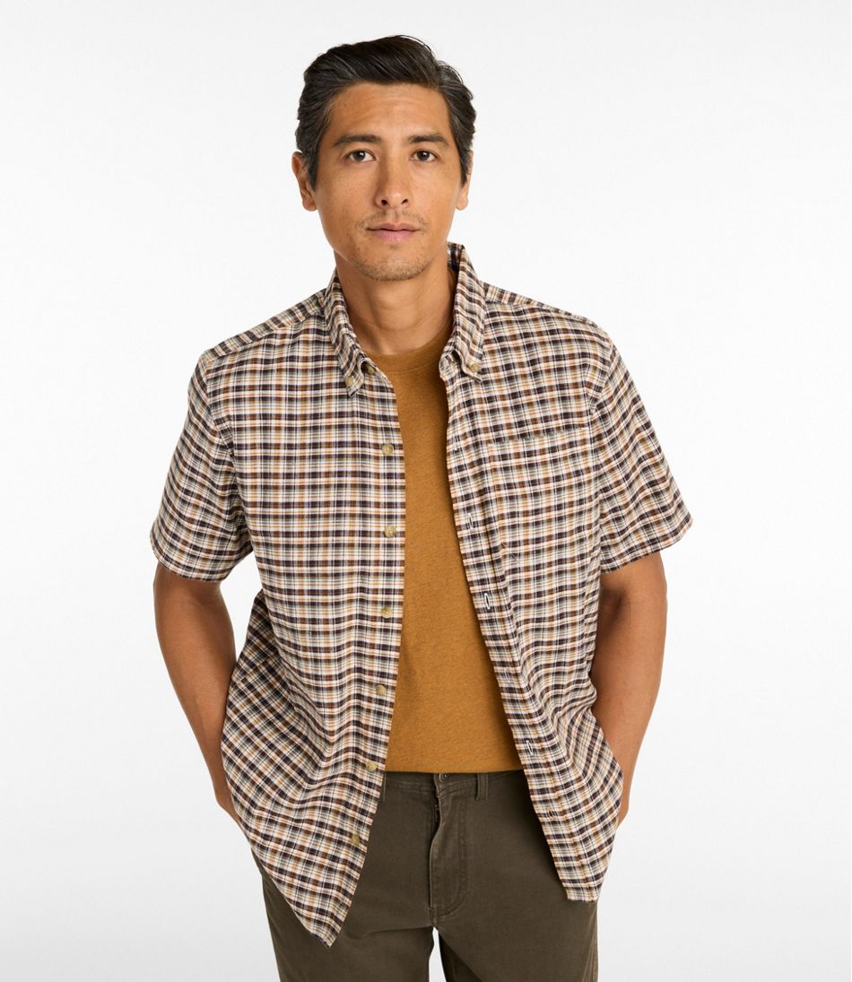 L.L.Bean Sale | Men's Stonecoast Hemp Shirt, Short-Sleeve, Slightly Fitted Untucked Fit