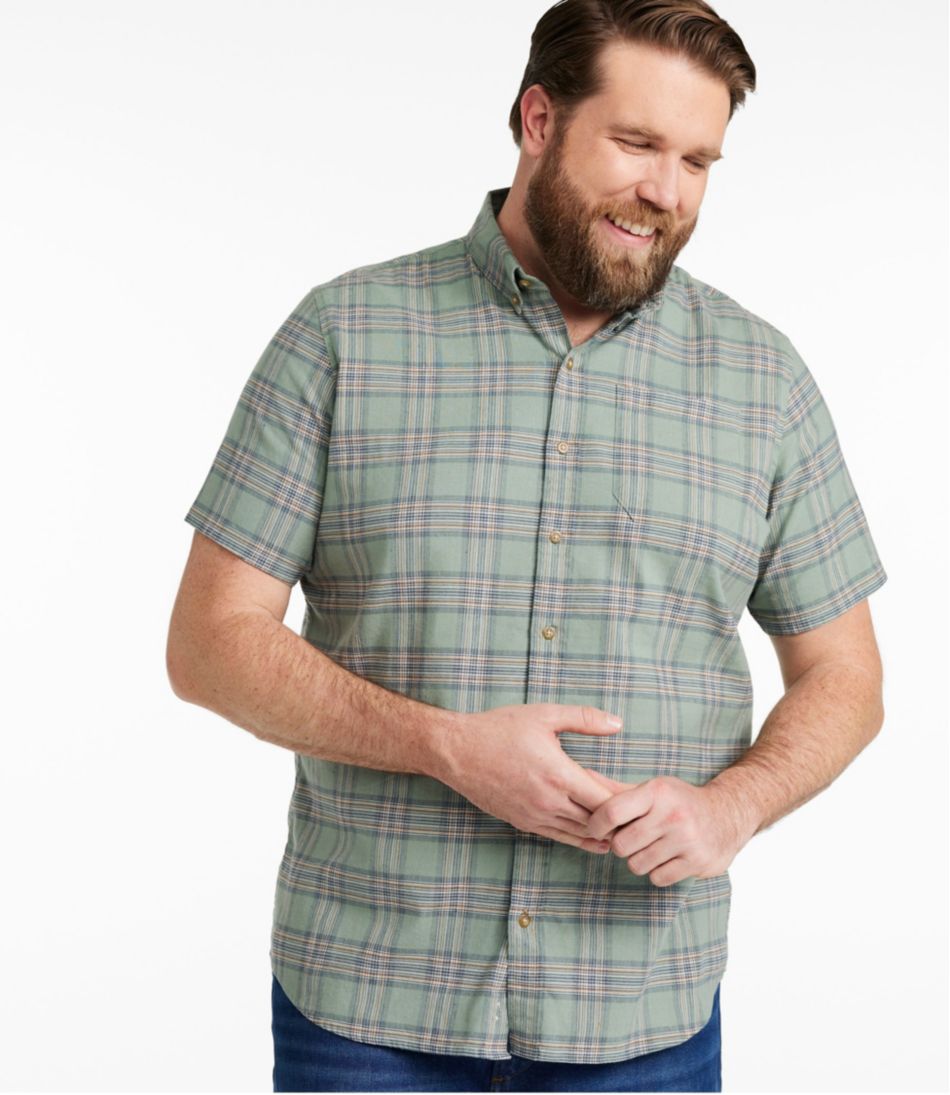 L.L.Bean Sale | Men's Stonecoast Hemp Shirt, Short-Sleeve, Slightly Fitted Untucked Fit
