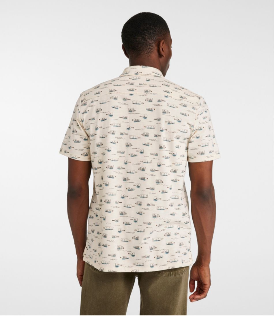L.L.Bean Discount | Men's Lakewashed Performance Shirts, Button-Front Shirt, Short-Sleeve, Print