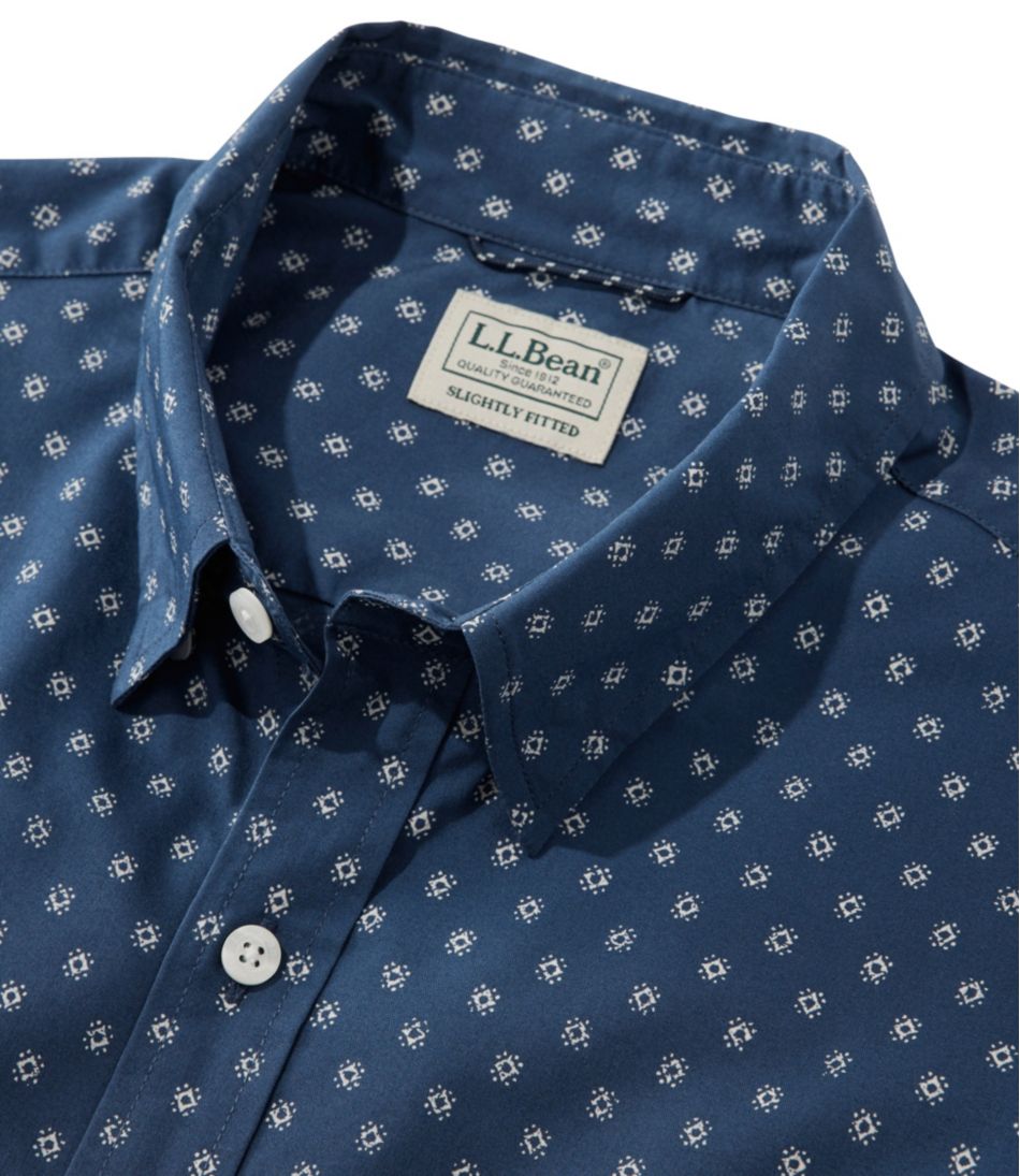 L.L.Bean Sale | Men's Comfort Stretch Performance® Shirt, Short-Sleeve, Slightly Fitted Untucked Fit, Print