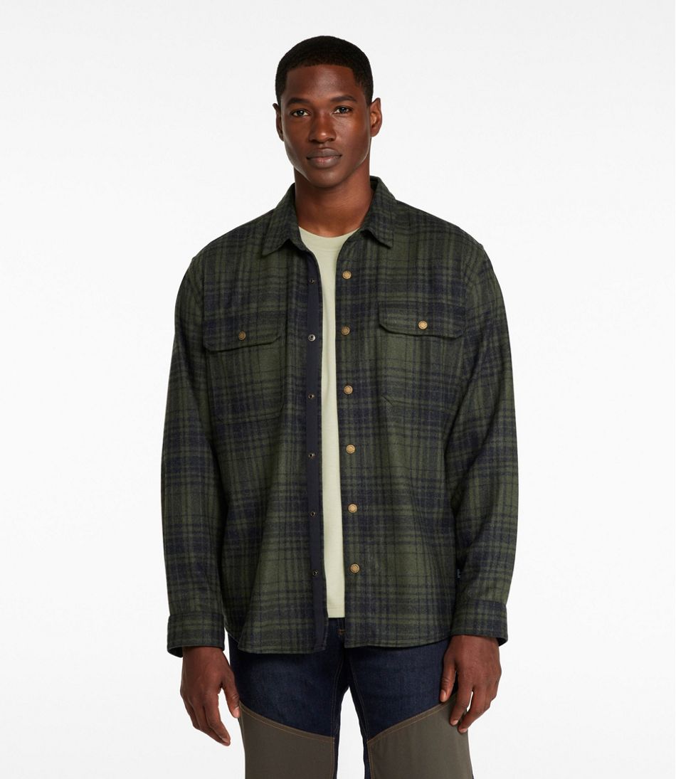 L.L.Bean New | Men's Maine Guide Lightweight Wool Field Shirt, Plaid