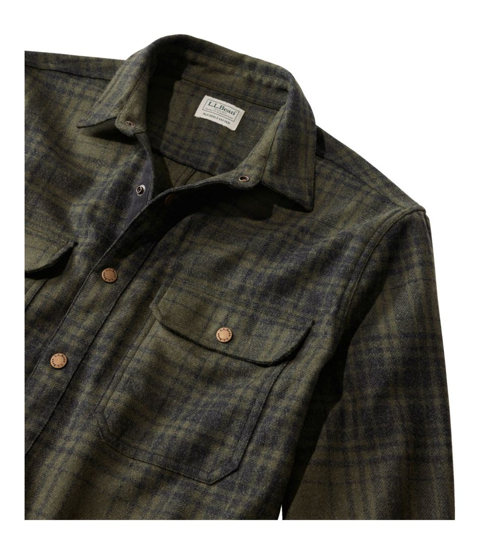 L.L.Bean New | Men's Maine Guide Lightweight Wool Field Shirt, Plaid