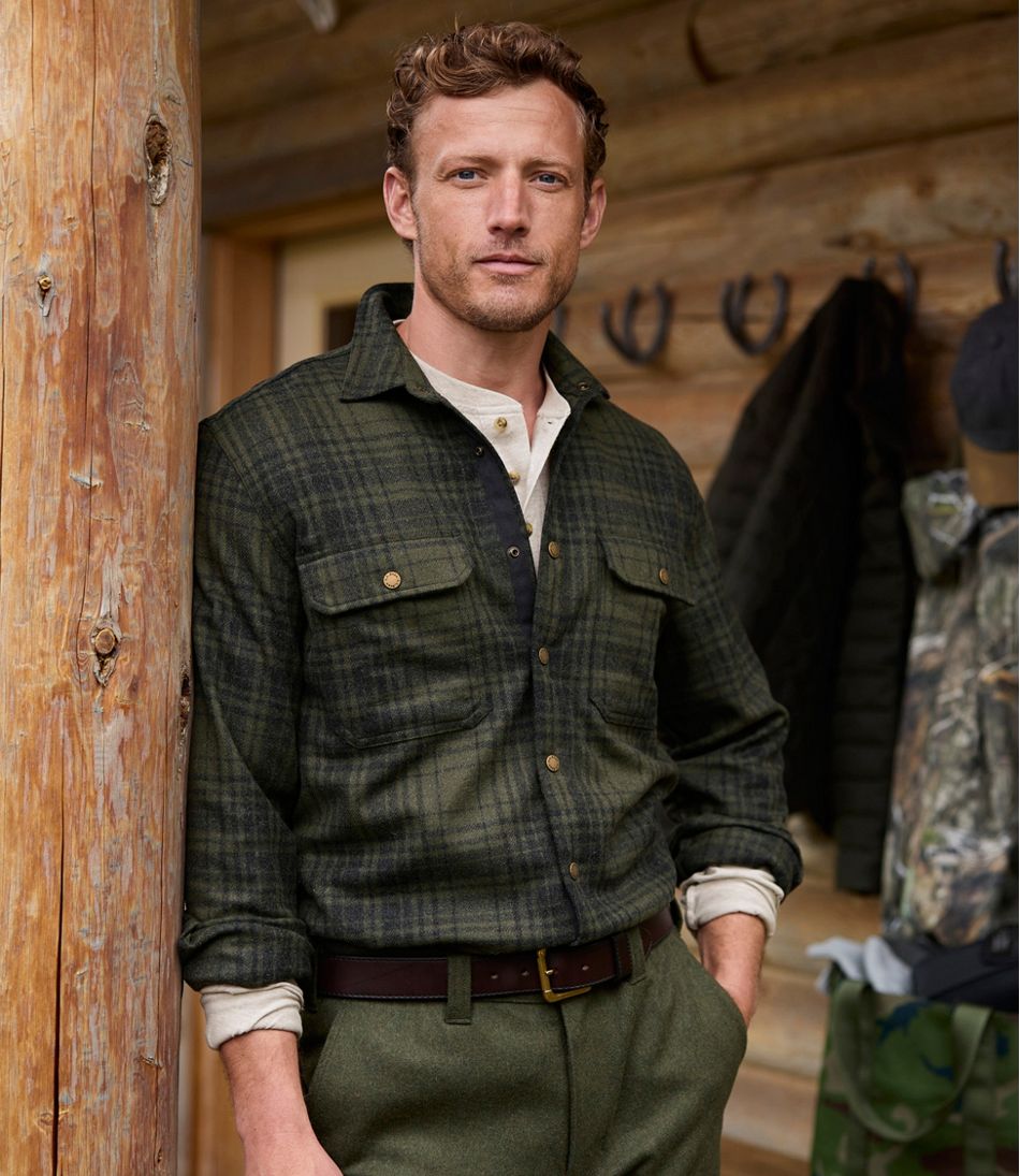 L.L.Bean New | Men's Maine Guide Lightweight Wool Field Shirt, Plaid