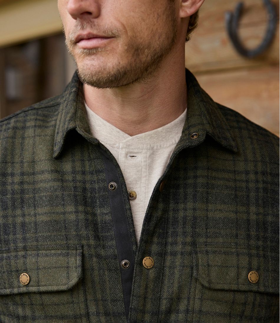 L.L.Bean New | Men's Maine Guide Lightweight Wool Field Shirt, Plaid