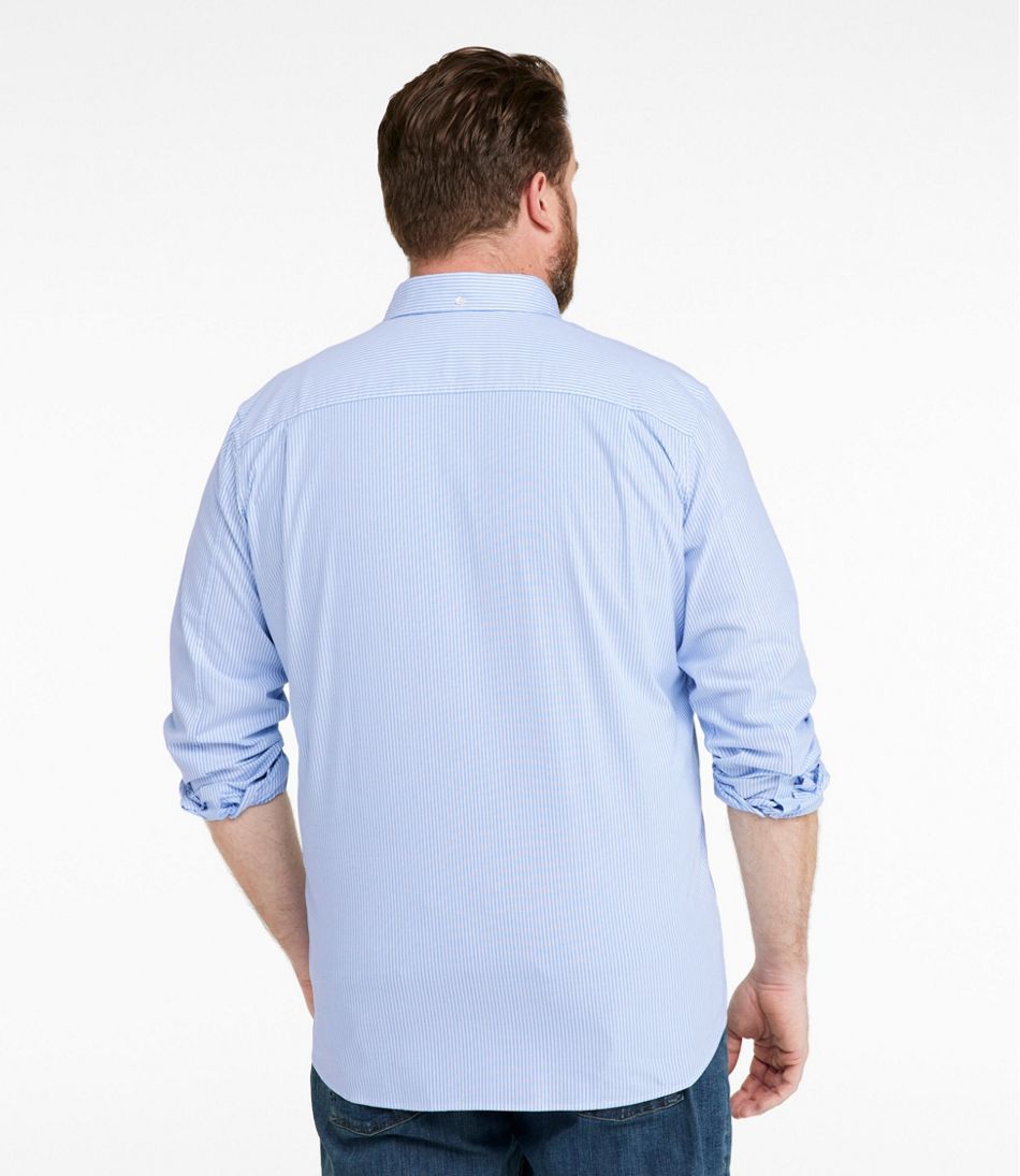 L.L.Bean US | Men's Comfort Stretch Oxford Shirt, Slightly Fitted Untucked Fit, Stripe