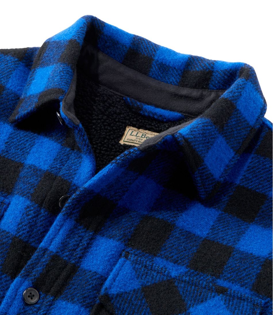 L.L.Bean Online | Men's Maine Guide Sherpa Lined Wool Shirt