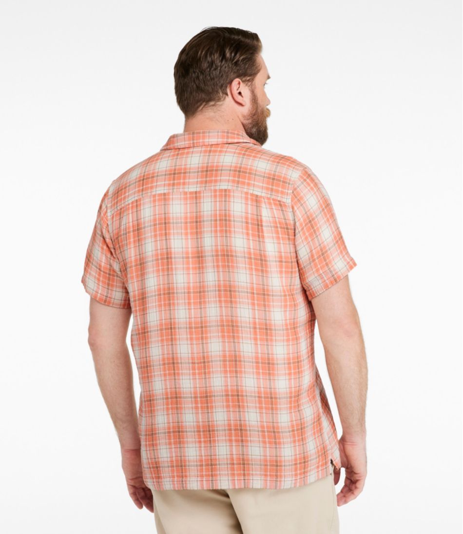 L.L.Bean Online | Men's Cloud Gauze Shirt, Short-Sleeve, Slightly Fitted Untucked Fit, Plaid
