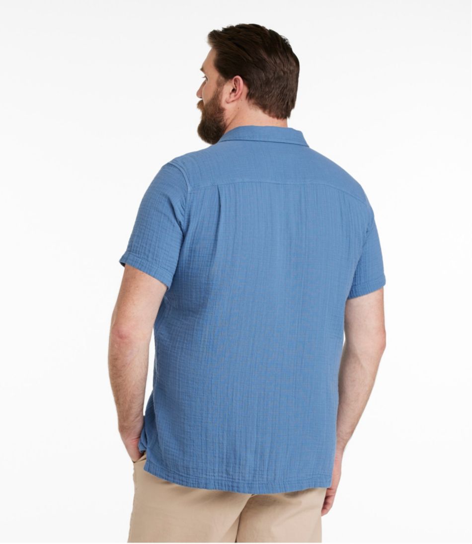 L.L.Bean Sale | Men's Cloud Gauze Shirt, Short-Sleeve, Slightly Fitted Untucked Fit