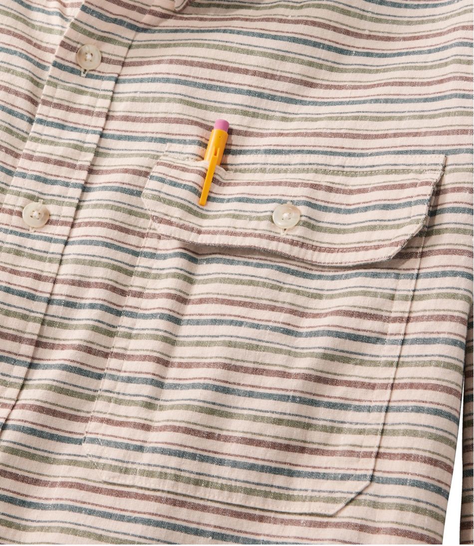 L.L.Bean For Sale | Men's Stonecoast Hemp Shirt, Long-Sleeve, Slightly Fitted Untucked Fit, Stripe