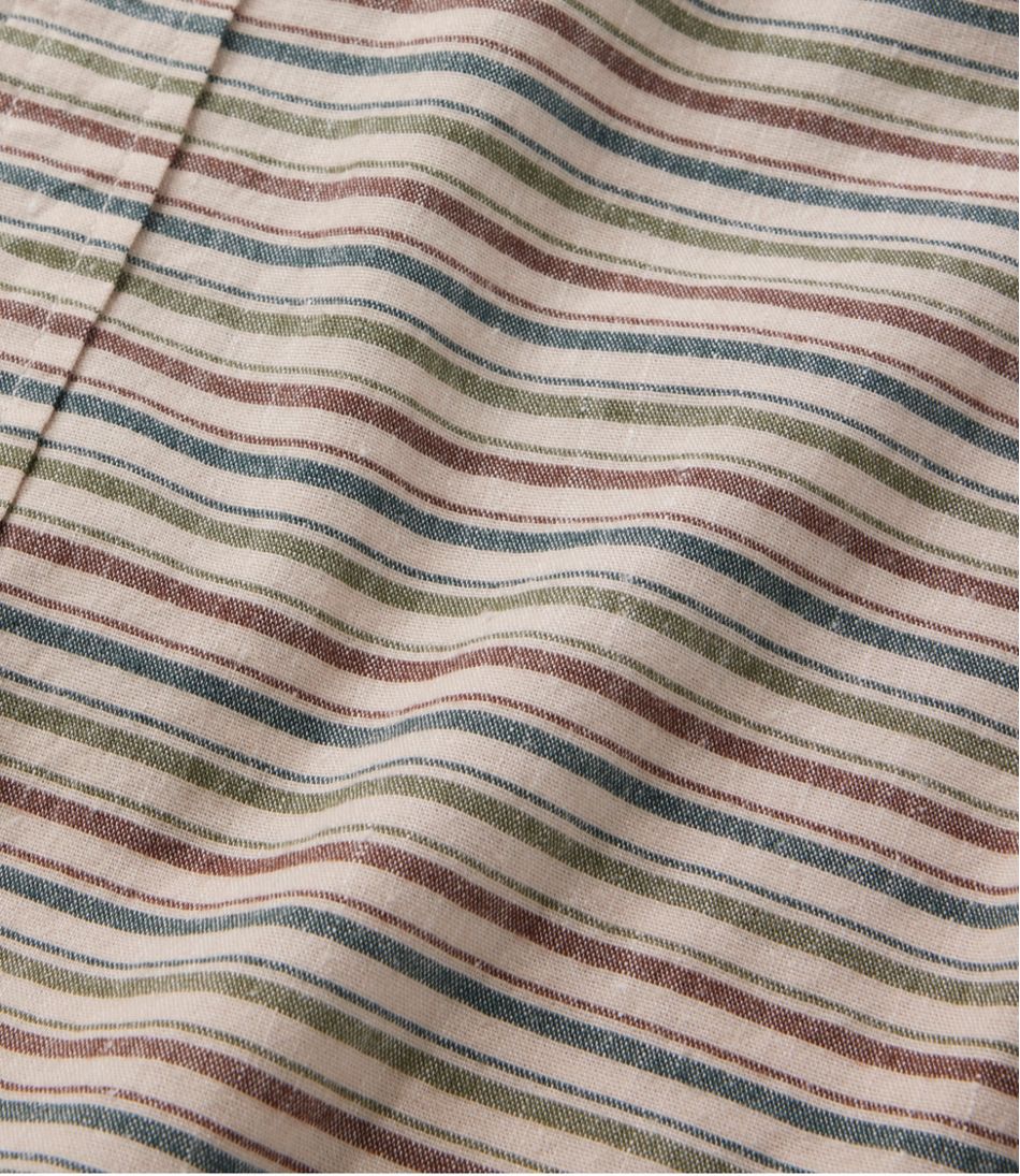 L.L.Bean | Men's Stonecoast Hemp Shirt, Short-Sleeve, Slightly Fitted Untucked Fit, Stripe