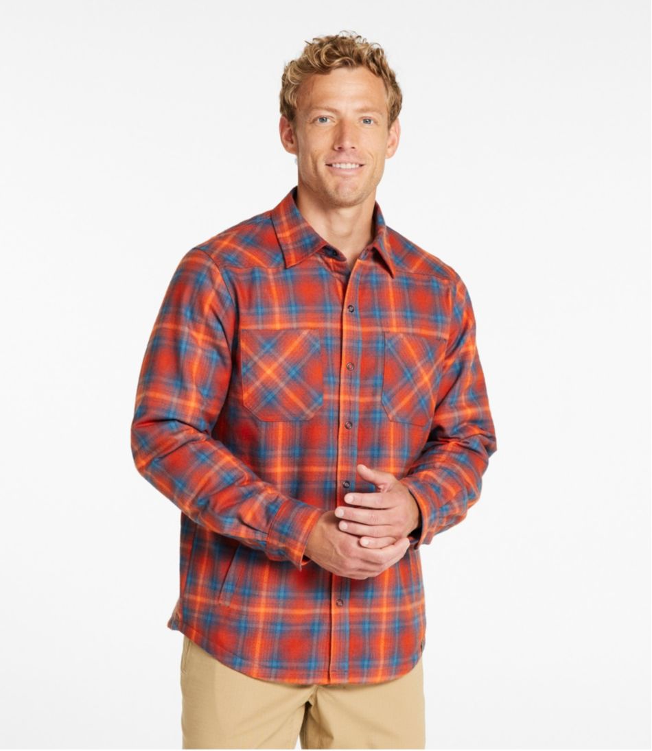 L.L.Bean Discount | Men's Katahdin Performance Flannel Shirt-Jacket, Hi-Pile Fleece-Lined Plaid