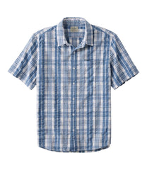L.L.Bean On Sale | Men's Organic Cotton Seersucker Shirt, Short-Sleeve, Slightly Fitted, Plaid